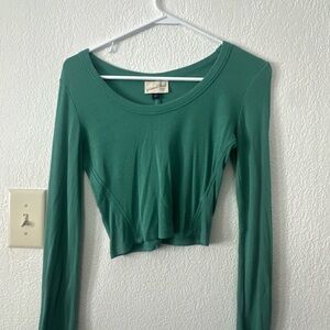 Universal Thread Green Long Sleeve Crop Top